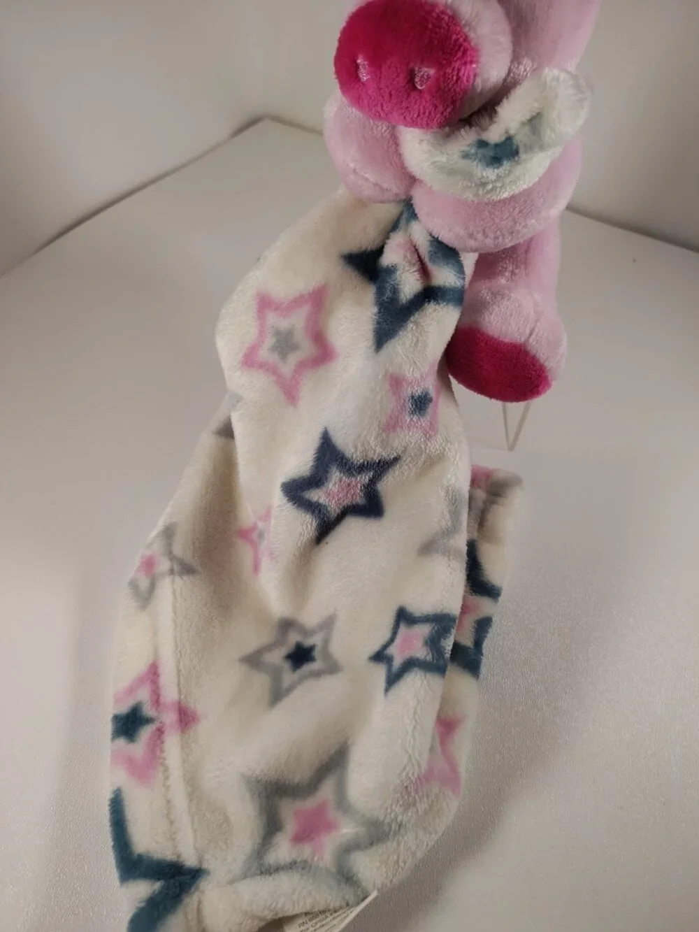 Little Beginnings Plush Pastel Pink Piglet Lovey Security Blanket Baby Stars